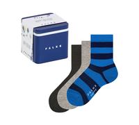 FALKE Unisex Kinder Socken Happy Triple Pack Giftbox K So Baumwolle gemustert 3 Paar, Mehrfarbig Blue Grey Mix 0020, 31-34