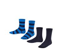 Falke Socken Happy Stripe – 2er-Pack Unisex-Kinder, Baumwolle, gemustert, Schwarz 23-26