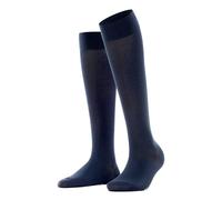 FALKE Damen Kniestrümpfe Cotton Touch W Kh Baumwolle lang einfarbig 1 Paar, Blau Dark Navy 6370, 39-42
