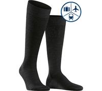 FALKE Herren Kniestrümpfe Energizing Wool M Kh Wolle Baumwolle mit Kompression 1 Paar, Grau Anthracite Melange 3080, 39-40