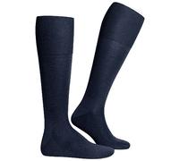 FALKE Herren Kniestrümpfe No. 6 M KH Wolle Seide lang einfarbig 1 Paar, Blau (Dark Navy 6370), 43-44