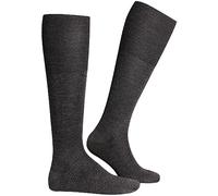FALKE Herren Kniestrümpfe No. 6 M KH Wolle Seide lang einfarbig 1 Paar, Grau (Anthracite Melange 3080), 43-44