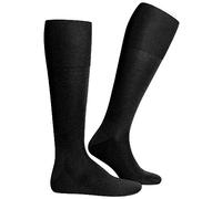 FALKE Men's No. 6 M KH Wool Silk Long Plain 1 Pair Knee-High Socks, Black (Black 3000), 11.5-12.5