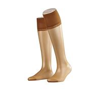 FALKE Damen Kniestrümpfe Pure Matt 20 DEN W KH Transparent einfarbig 1 Paar, Beige (Sun 4299), 39-42