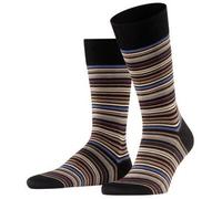 Falke Microblock Socks Schwarz gestreift Baumwolle Gr 41/42 Herren