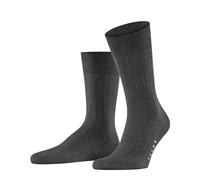 Falke Tagessocke Milano – elegante Rippstruktur, Baumwolle – Anthrazit/Grau, Gr. 43-44 Herren