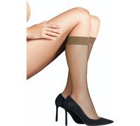 FALKE Damen Net W KH transparent Gemustert 1 Paar Kniestrümpfe, Beige (Powder 4169), 39-42