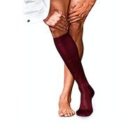 FALKE Herren Kniestrümpfe No. 4 M KH Seide lang einfarbig 1 Paar, Rot (Barolo 8596), 43-44