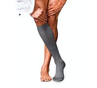 FALKE Herren Kniestrümpfe No. 6 M Kh Wolle Seide lang einfarbig 1 Paar, Grau Light Grey Melange 3388, 43-44