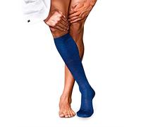 FALKE Herren Kniestrümpfe No. 6 M KH Wolle Seide lang einfarbig 1 Paar, Blau (Royal Blue 6000), 45-46