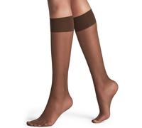 FALKE Damen Kniestrümpfe Pure Matt 20 DEN W KH transparent einfarbig 1 Paar, Braun (Brenda 5179) neu - umweltfreundlich, 39-42
