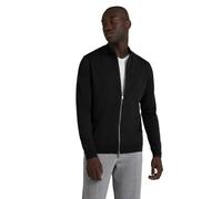 FALKE Herren Strickjacke Basic New Merino Zip M Ja Wolle weich elegant klassisch für Business und Freizeit 1 Stück, Schwarz Black 3000, 3XL