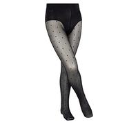 FALKE Kinder Strumpfhosen Romantic Dot - Transparente, Matt, 1 Stück, Schwarz (Black 3009), Größe: 152-164