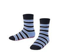 Falke Unisex Kinder Stoppersocken Simple Stripes K HP – Baumwolle, rutschhemmende Noppen, Blau 31-34