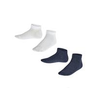 Falke Unisex Kinder Sneakersocken Happy - 2er-Pack Baumwolle kurz Weiß/Blau 23-26