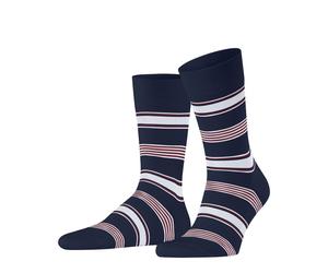 Falke Socken Dunkelblau mit rot-weißem Streifen