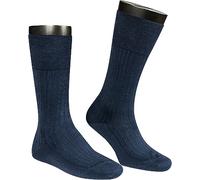 FALKE Herren Socken No. 13 M SO feinste Piuma Baumwolle einfarbig 1 Paar, Blau (Dark Navy 6370), 47-48