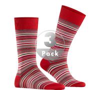 Falke Socken Herren Baumwolle rot gestreift, 39-40