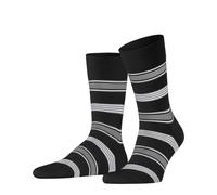 Falke Herren Socken Marina Stripe – Biologische Baumwolle, gemustert – Schwarz (Black 3000) 41-42