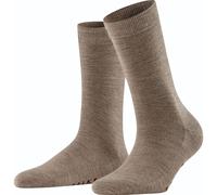 FALKE Socken mit Label-Schriftzug Modell 'SOFTMERINO' in Schoko, Größe 37/38