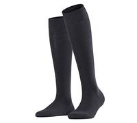 Falke Damen Kniestrümpfe Softmerino W Kh – Wolle/Baumwolle, lang, einfarbig – Blau Dark Navy 6379 39-40