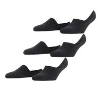 FALKE Damen Füßlinge Invisible Step High Cut 3-Pack W IN Baumwolle unsichtbar einfarbig 3 Paar, Schwarz (Black 3000) neu - umweltfreundlich, 35-36