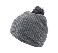 Falke Strickmütze (Bommel) Pure - Kaschmir, Bommel - grau - 1 Stück