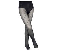 Falke Strumpfhose Romantic Dot (transparent und matte Feinstrumpfhose) schwarz Kinder, Größe 110-116