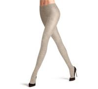 FALKE Damen Family Rib W TI Baumwolle einfarbig 1 Stück Strumpfhose, Beige (Linen Melange 4541), 40-42
