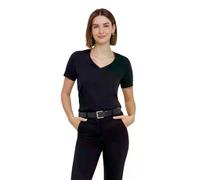 FALKE Damen T-Shirt Basic V-Neck W S/s Sh Baumwolle weich kurzarm bequem sehr leicht 1 Stück, Schwarz Black 3000, M