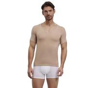 FALKE Herren Unterwäsche Daily Climate Control Outlast® Deep V-Neck M S/s Ts Baumwolle schnelltrocknend 1 Stück, Braun Camel 4220, S