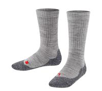 FALKE Unisex Kinder Socken Active Warm K So Wolle Funktionsmaterial dick atmungsaktiv einfarbig 1 Paar, Grau Mid Grey Melange 3530, 27-30