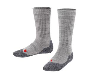 Falke Tagessocke Active Warm (wärmende Merinowolle) hellgrau Kinder - 1 Paar, Größe 35-38