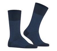 Falke Tagessocke Airport Herringstripe (klimaregulierende Merinowolle) blau Herren - 1 Paar, Größe 43-46
