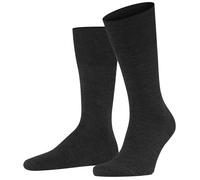 FALKE Herren Socken Airport M So Wolle Baumwolle einfarbig 1 Paar, Grau Anthracite Melange 3080, 45-46