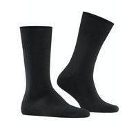 FALKE Herren Socken Airport Plus M So Wolle Baumwolle einfarbig 1 Paar, Schwarz Black 3000, 43-44
