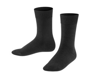 Falke Tagessocke Comfort Wool (hautschmeichelnde Baumwolle) schwarz Kinder - 1 Paar, Größe 35-38