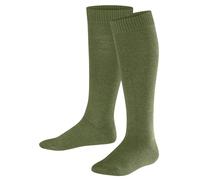 FALKE Unisex Kinder Kniestrümpfe Comfort Wool K KH Wolle lang einfarbig 1 Paar, Grün (Sern Green 7681), 27-30