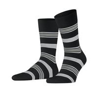 FALKE Herren Socken Marina Stripe Biologische Baumwolle gemustert 1 Paar, Schwarz (Black 3000), 45-46