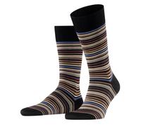 Falke Tagessocke Crew Microblock (modisch elegante Optik, Baumwolle) schwarz/bunt Herren - 1 Paar, Größe 45-46