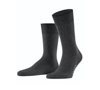 Falke Tagessocke Crew Milano (elegante Rippstruktur, Baumwolle) anthrazit/grau Herren - 1 Paar, Größe 39-40