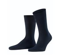 Falke Socken Tagessocke Crew Milano – Baumwolle, elegante Rippstruktur, Dunkelblau, Herren 47-48