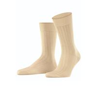 Falke Tagessocke Crew Milano (elegante Rippstruktur, Baumwolle) sandbraun Herren - 1 Paar, Größe 43-44