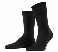 Falke Tagessocke Crew Milano (elegante Rippstruktur, Baumwolle) schwarz Herren - 1 Paar, Größe 41-42