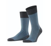 Falke Tagessocke Crew Oxford Stripe (Business-Strumpf mit Jacquard-Muster) anthrazit/blau Herren - 1 Paar, Größe 39-40