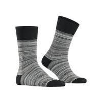 Falke Tagessocke Crew Sensitive Rooted (Ringelmuster, Baumwolle) schwarz/grau Herren - 1 Paar, Größe 39-42
