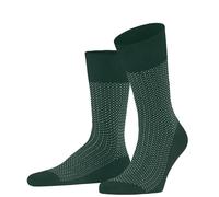 Falke Tagessocke Crew Uptown Tie (modisches Design, Baumwolle) dunkelgrün Herren - 1 Paar, Größe 45-46