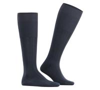 Falke Tagessocke Milano Kniestrümpfe (elegante Rippstruktur, Baumwolle) navyblau Herren - 1 Paar, Größe 43-44