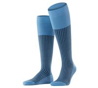 Falke Tagessocke Oxford Stripe Kniestrümpfe (Business-Kniestrumpf, feines Maschenbild) blau Herren - 1 Paar, Größe 45-46