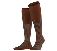 Falke Tagessocke Oxford Stripe Kniestrümpfe (Business-Kniestrumpf, feines Maschenbild) braun Herren - 1 Paar, Größe 43-44